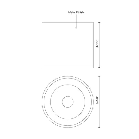 Kuzco FM10605-WH FALCO 5" FM White 120V TRIAC/ELV LED 3000K 90CRI 16W
