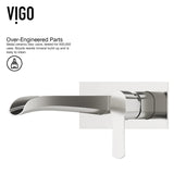 VIGO Cornelius 3.125 inch H Single Handle Bathroom Faucet in Brushed Nickel - Wall Mount Faucet - Rough-in Valve Included VG05004BN