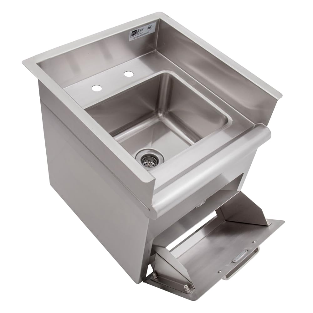 John Boos PB-DISINK091106-STD Drop-In Commercial Hand Sink, Bowl Size 9" x 11" 6" Deep, Basket Drain, Deck Mount, Towel Dispenser