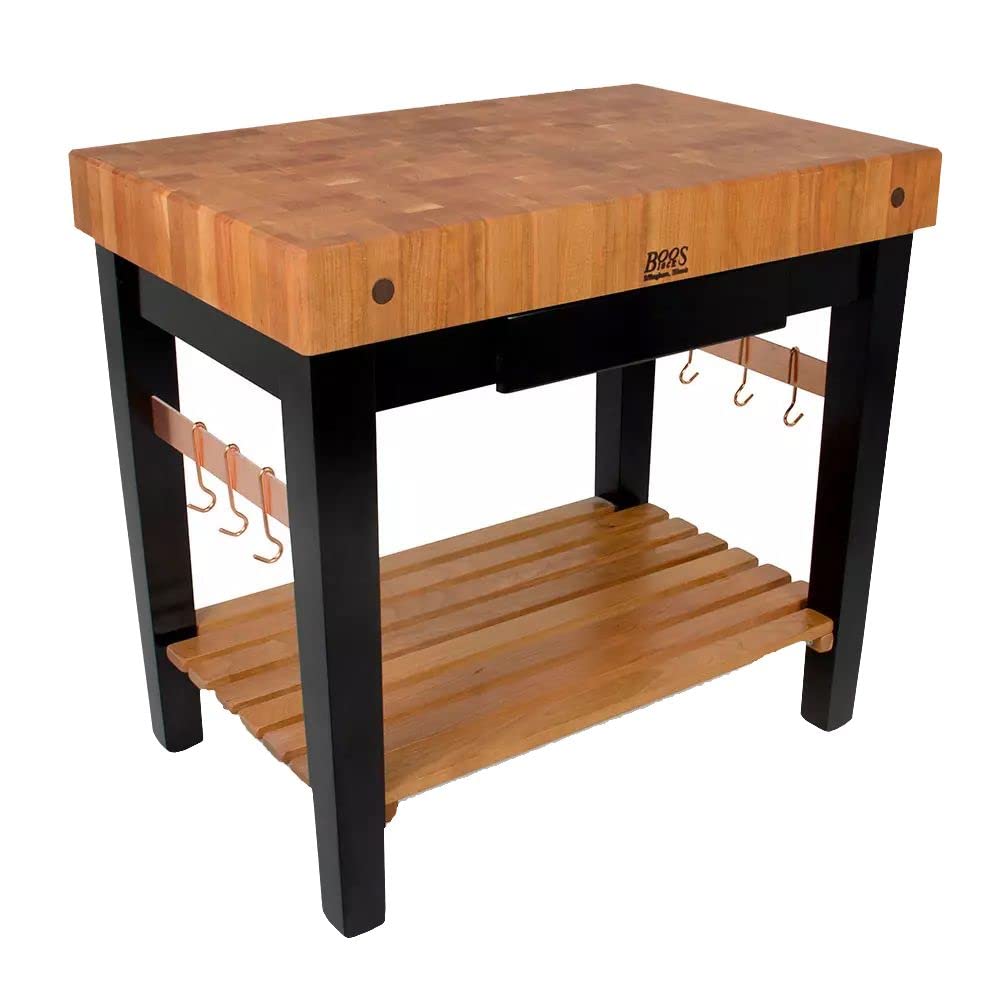 John Boos RN-PPB2424 Cherry 24 x 12 Prep Bloc Work Table