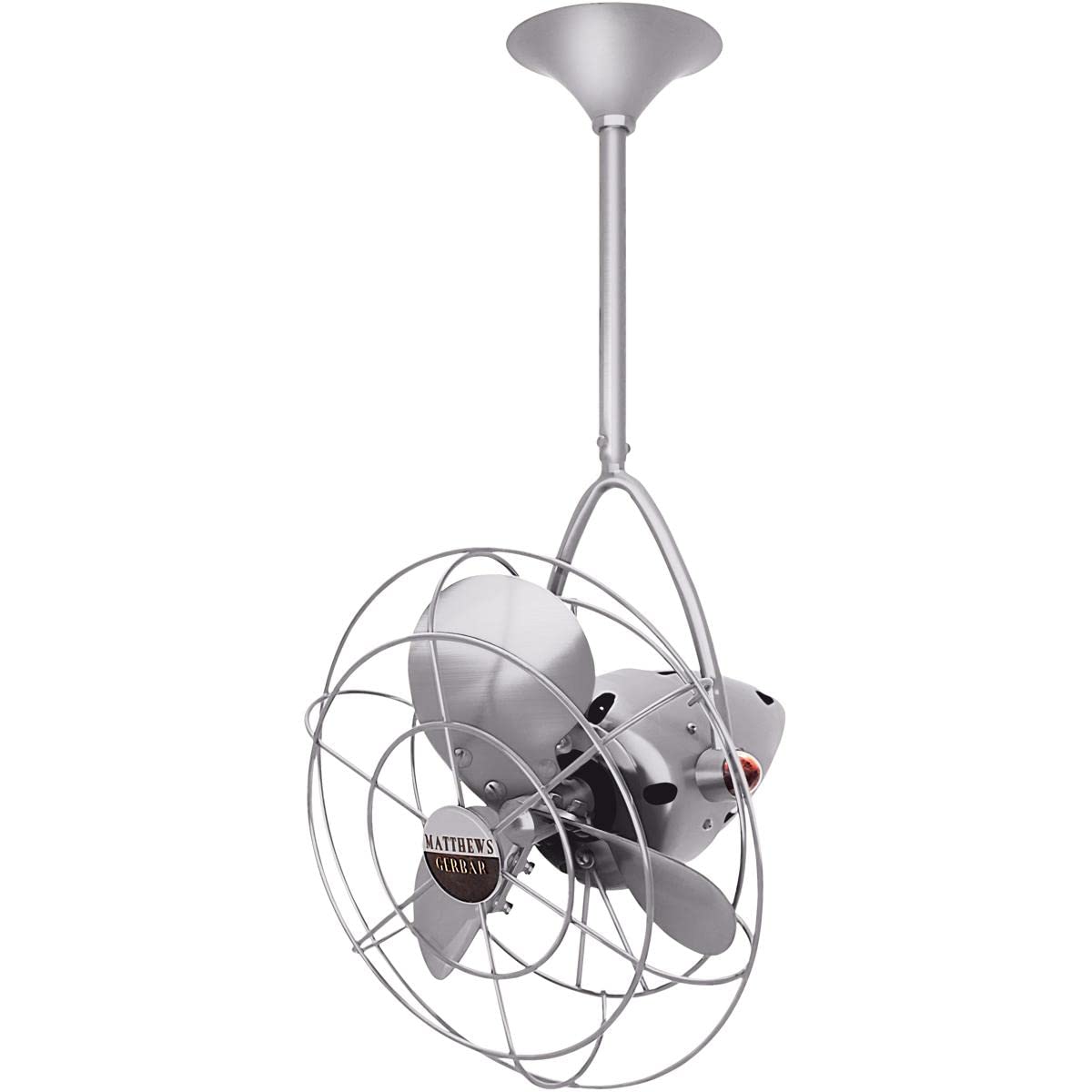 Matthews Fan JD-BKN-MTL Jarold Direcional ceiling fan in Black Nickel finish with metal blades.