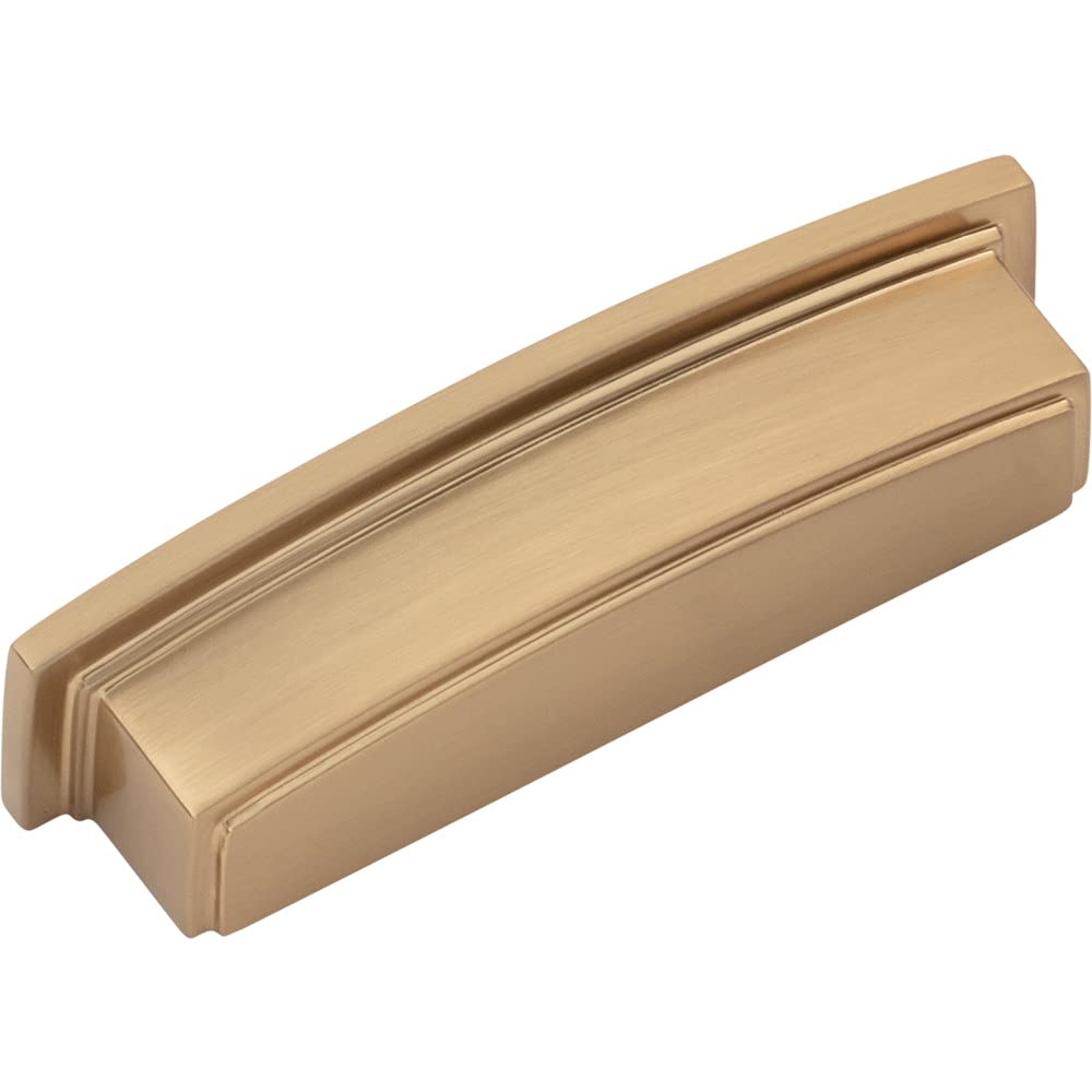 Jeffrey Alexander 141-96SBZ 96 mm Center Satin Bronze Square-to-Center Square Renzo Cabinet Cup Pull