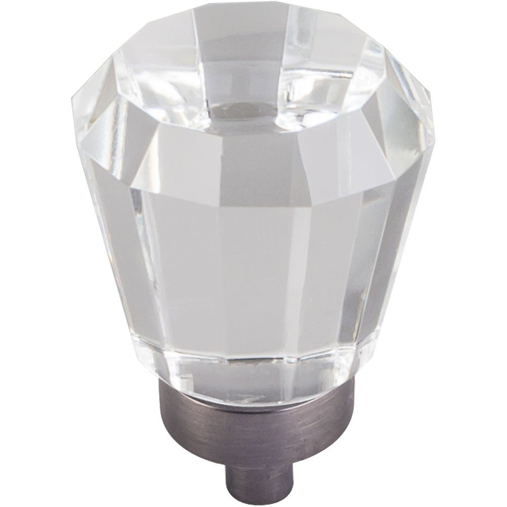 Jeffrey Alexander G150BNBDL 1" Overall Length Brushed Pewter Faceted Glass Harlow Cabinet Knob