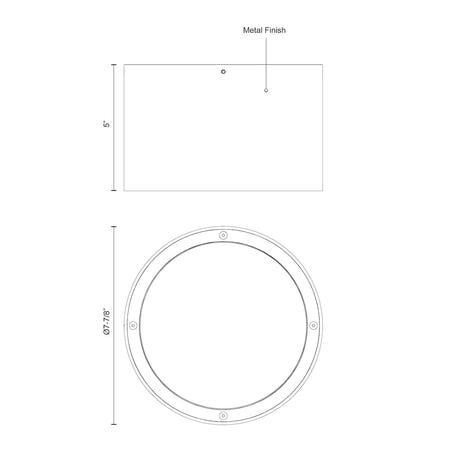 Kuzco EC19408-BK LED EXT CEILING (LAMAR) BLACK 27W