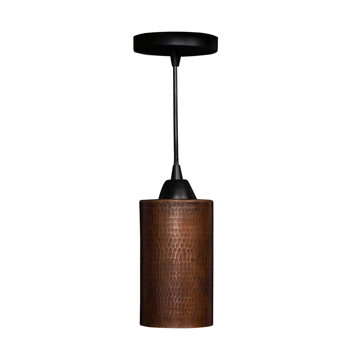 Premier Copper Products Hand Hammered Copper 4" Round Cylinder Pendant Light