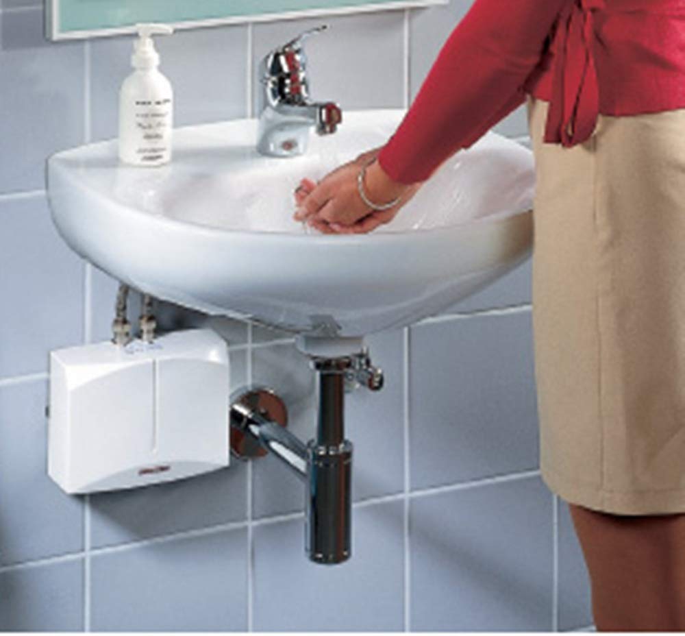 Stiebel Eltron 236008 Model Mini-E 6-2 Thermostatic Handwashing Sink Tankless Electric Water Heater, 240V, 5.7kW, 23.8A, 0.026 Gallon Water Volumen, 150 psi/10 BAR Working Pressure