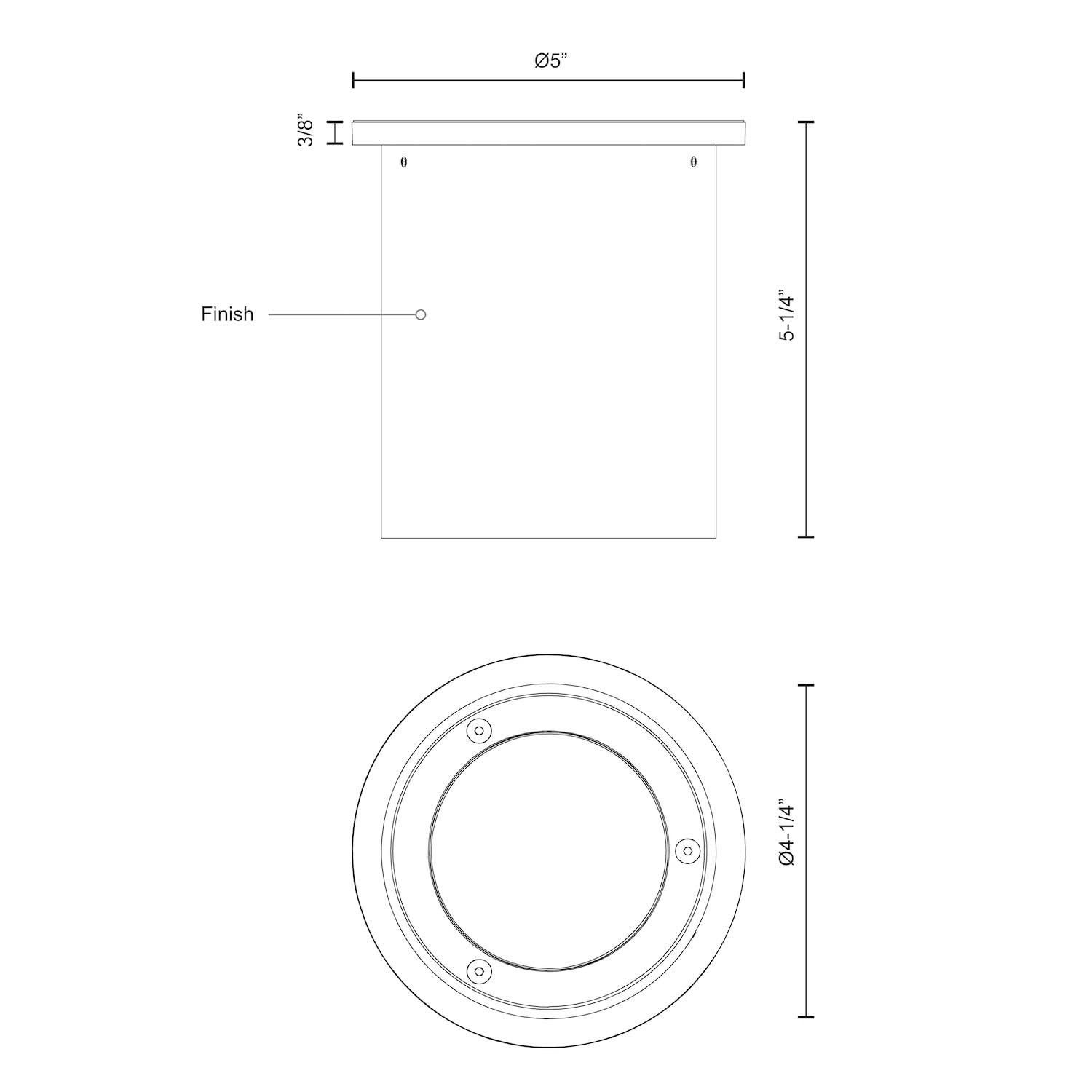 Kuzco EC19404-BK LED EXT CEILING (LAMAR) BLACK 20W