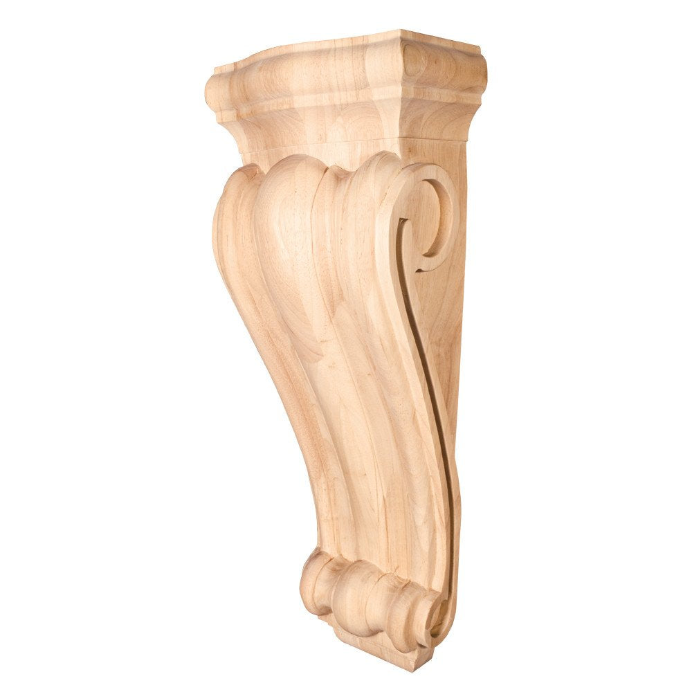 Hardware Resources CORN-5MP 8-1/2" W x 5-1/2" D x 22" H Maple Scrolled Corbel