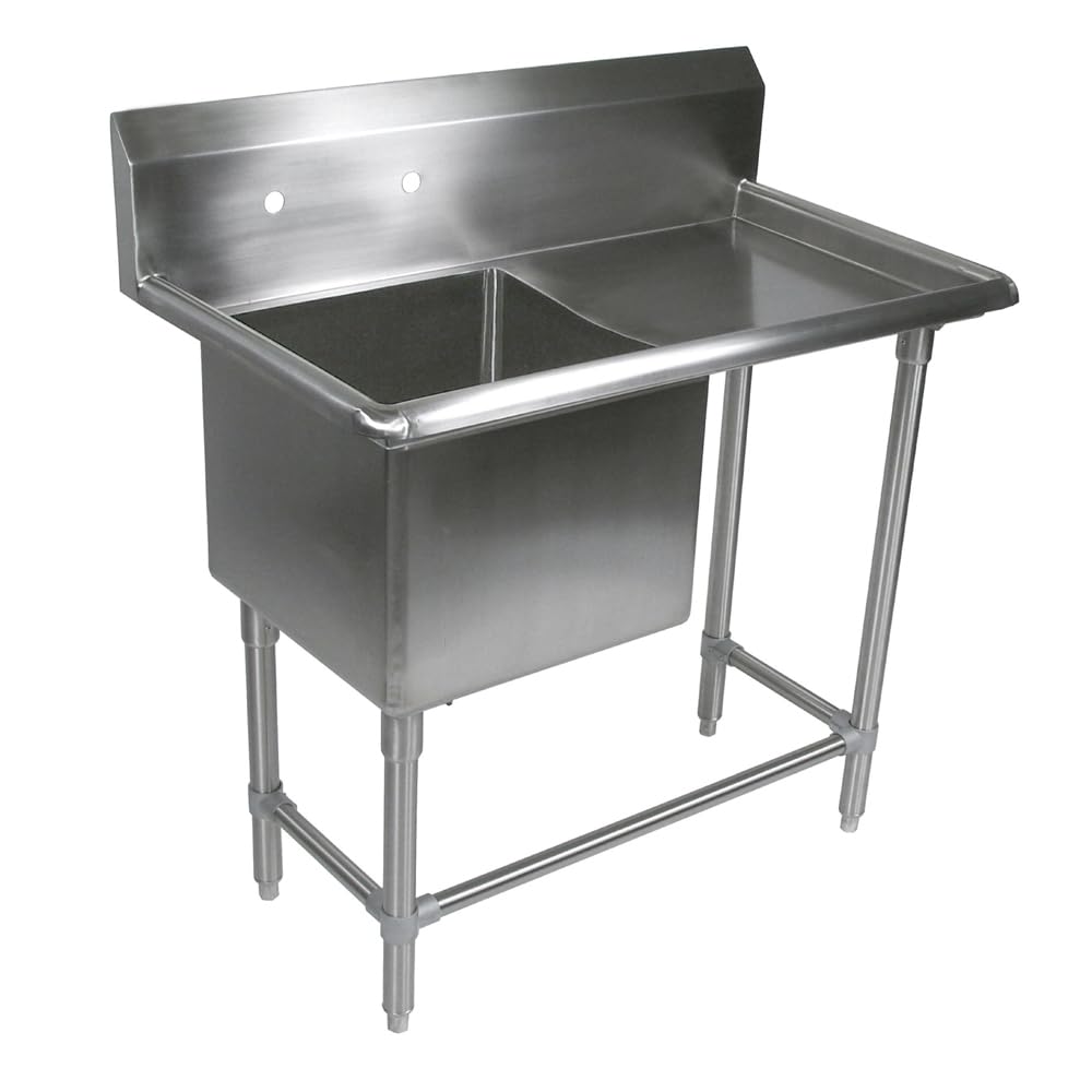 John Boos 1PB3024-1D36R 16GA Compartment Sinks, 1-Bowl, 1 Drainboard, 12" Deep Bowl (PRO-BOWL SERIES)