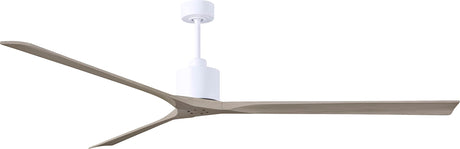 Matthews Fan NKXL-MWH-GA-90 Nan XL 6-speed ceiling fan in Matte White finish with 90” solid gray ash tone wood blades