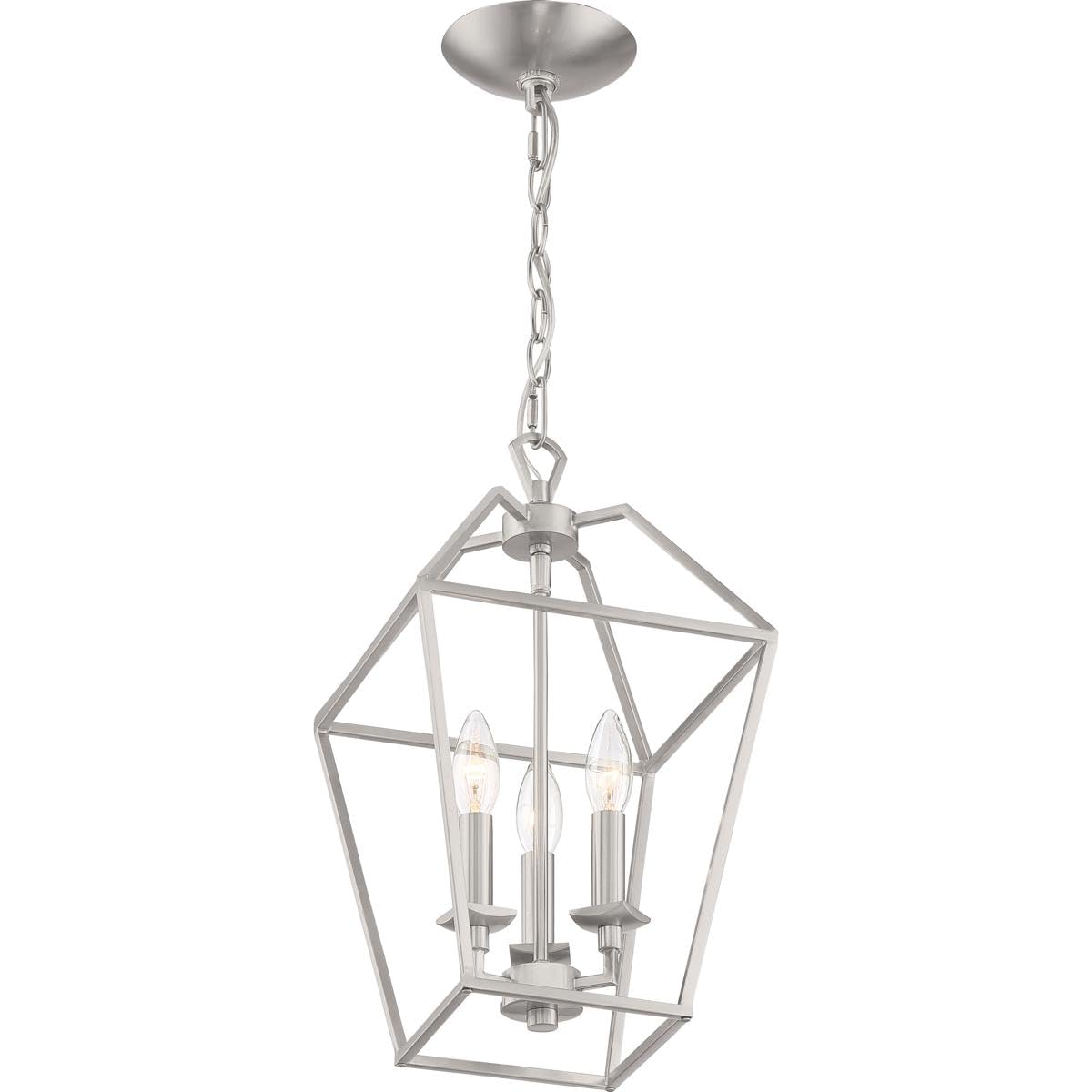 Quoizel AVY5203BN Aviary Pendant Ceiling Lighting, 3-Light, 180 Watts, Brushed Nickel (17"H x 10"W)