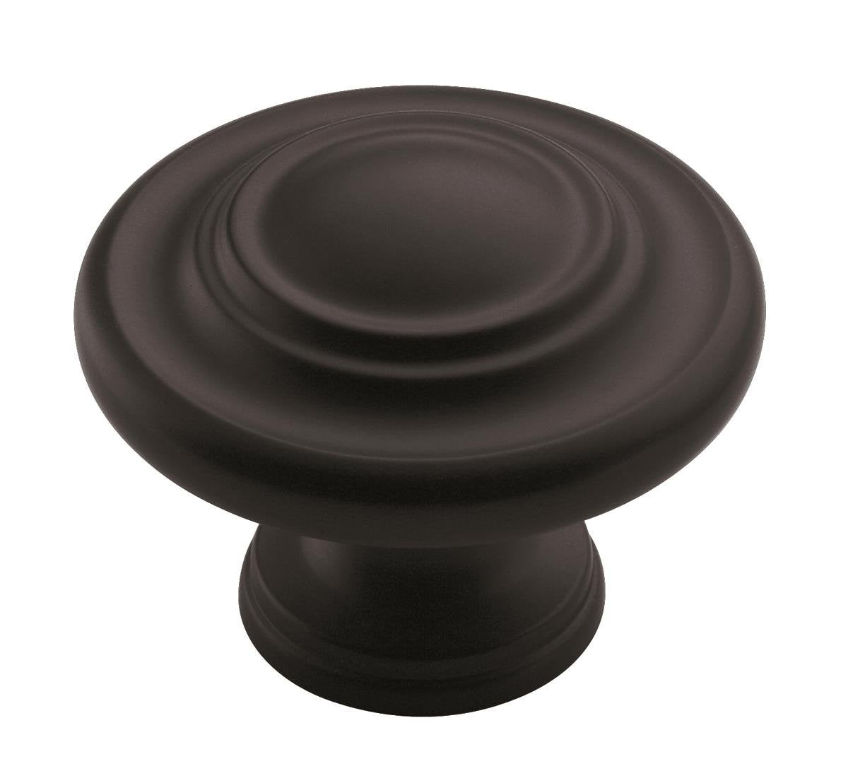 Amerock Cabinet Knob Matte Black 1-3/4 inch (44 mm) Diameter Inspirations 1 Pack Drawer Knob Cabinet Hardware