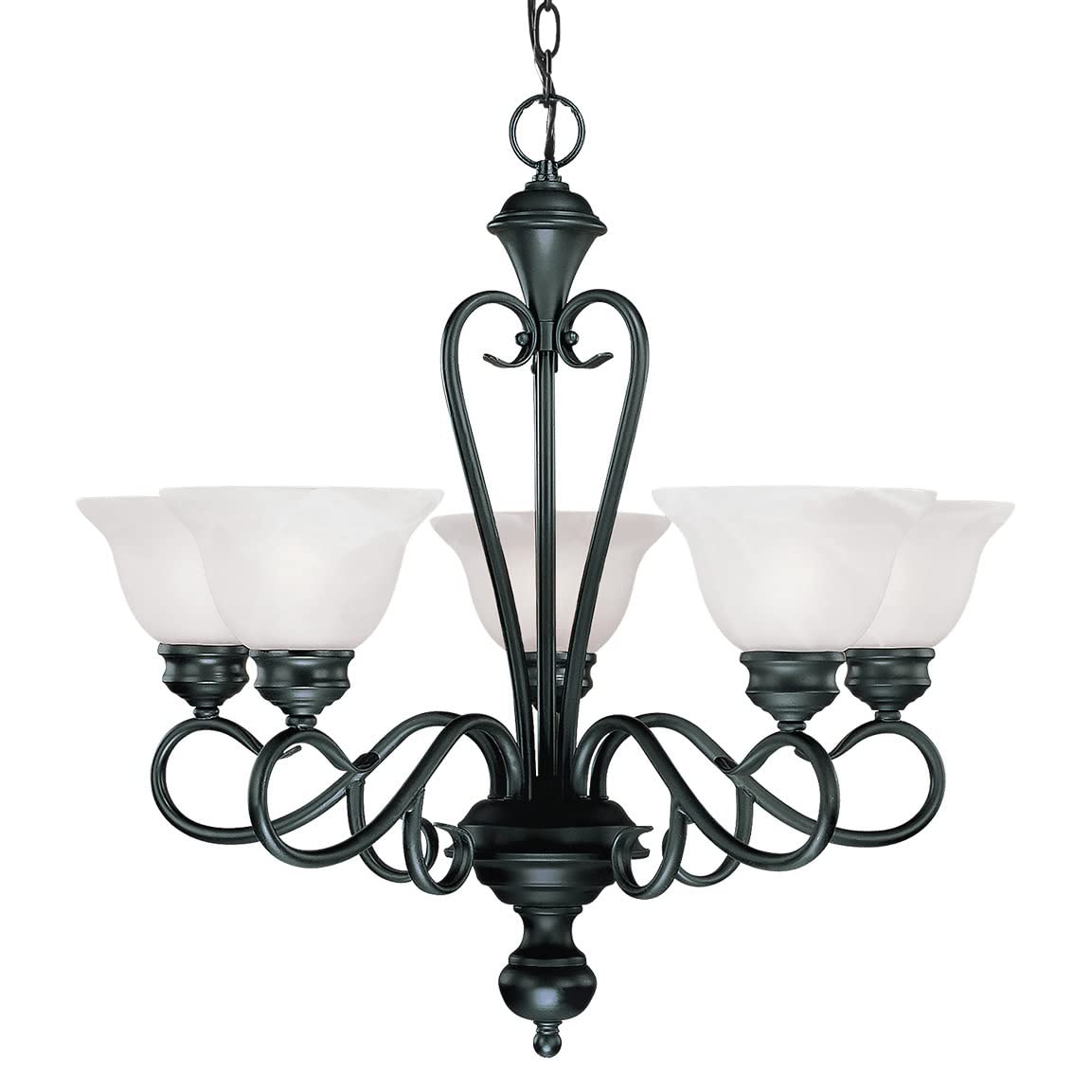 Millennium Lighting 675-BK Devonshire 5 Light Single Tier Chandelier