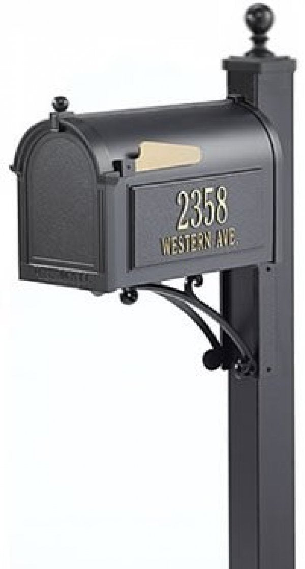 Whitehall 16298 - Deluxe Capitol Mailbox Package - Black
