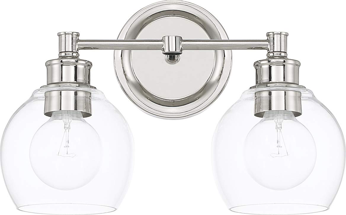 Capital Lighting 121121PN-426 Mid Century 2 Light Vanity Polished Nickel