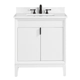 Avanity Emma 31 in. Vanity Combo in White finish with Cala White Engineered Stone Top