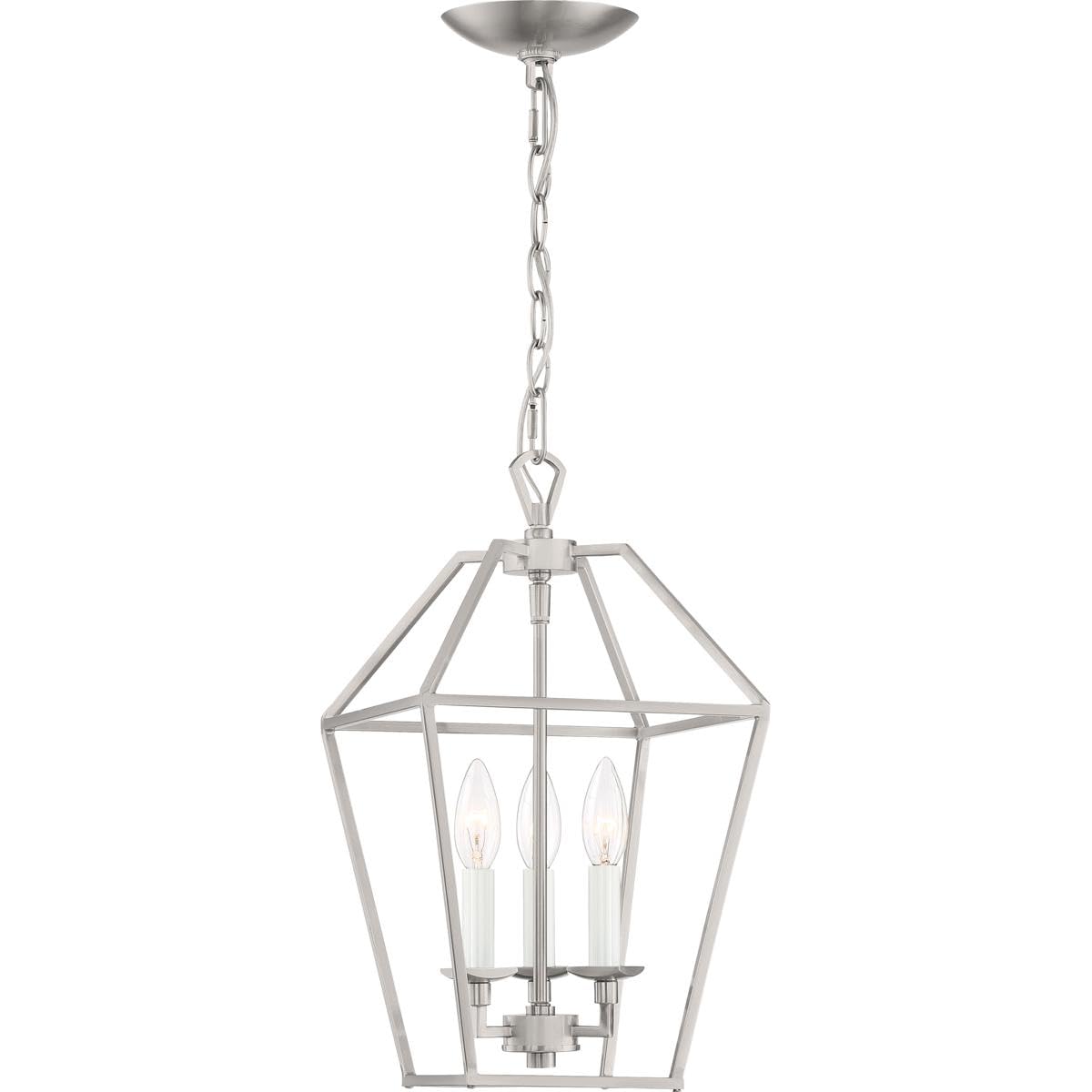 Quoizel AVY5203BN Aviary Pendant Ceiling Lighting, 3-Light, 180 Watts, Brushed Nickel (17"H x 10"W)