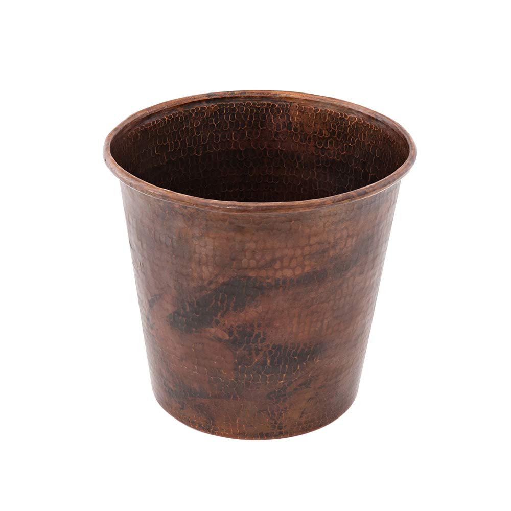 Premier Copper Products TC11DB Hand Hammered Copper Trash Can, Oil Rubbed Bronze