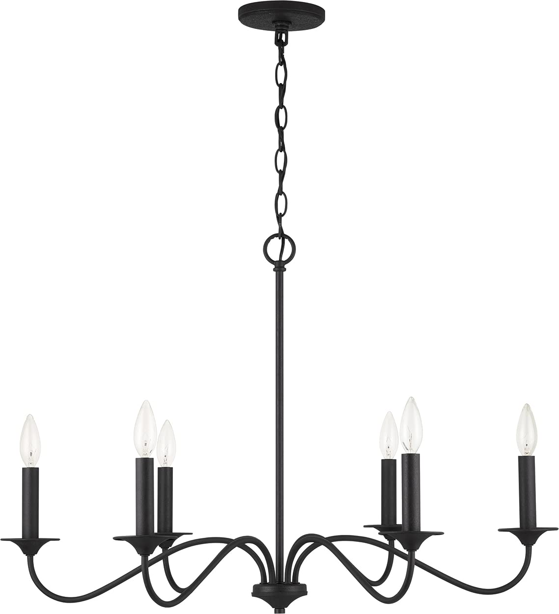 Capital Lighting 437262BI Vincent 6 Light Chandelier Black Iron