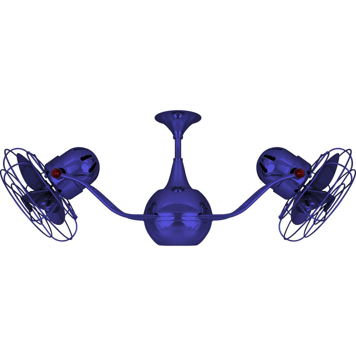 Matthews Fan VB-BLUE-MTL Vent-Bettina 360° dual headed rotational ceiling fan in Safira (Blue) finish with metal blades.