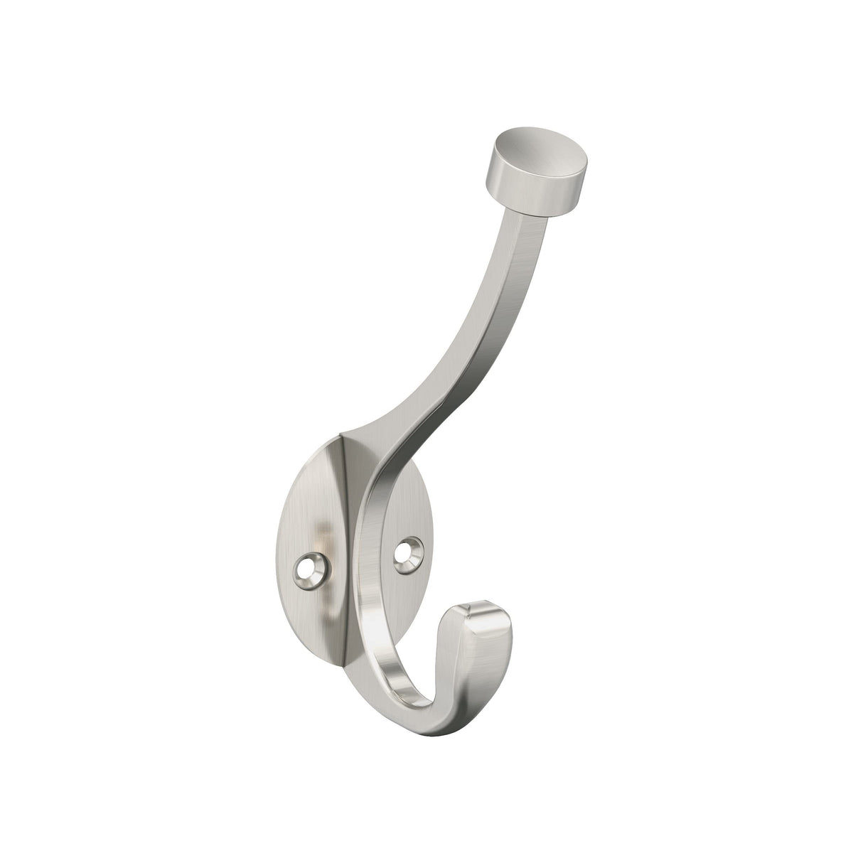 Amerock Pilltop Coat Hook Wall Mount Satin Nickel 1 Pack Robe Hook Towel Hook Entryway Hook Bathroom Hook