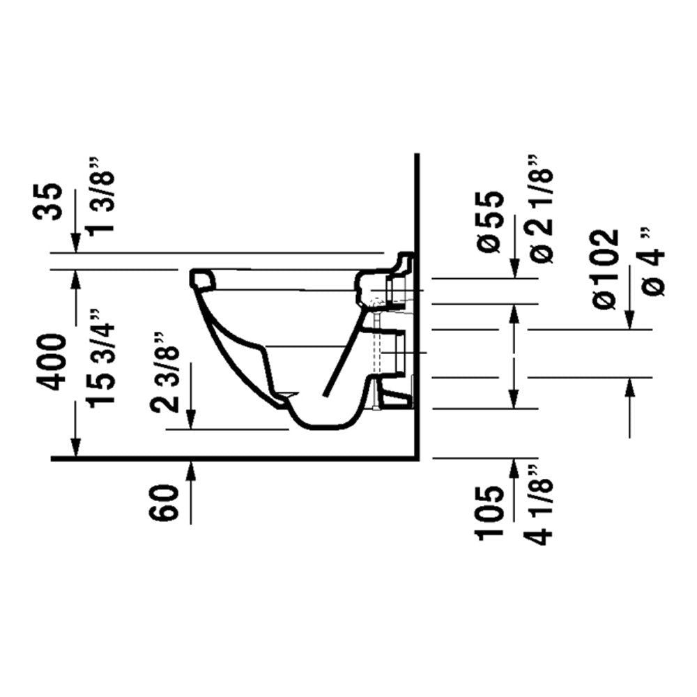 Duravit 2227090092 Toilet Bowl Wall-Mounted Starck 3