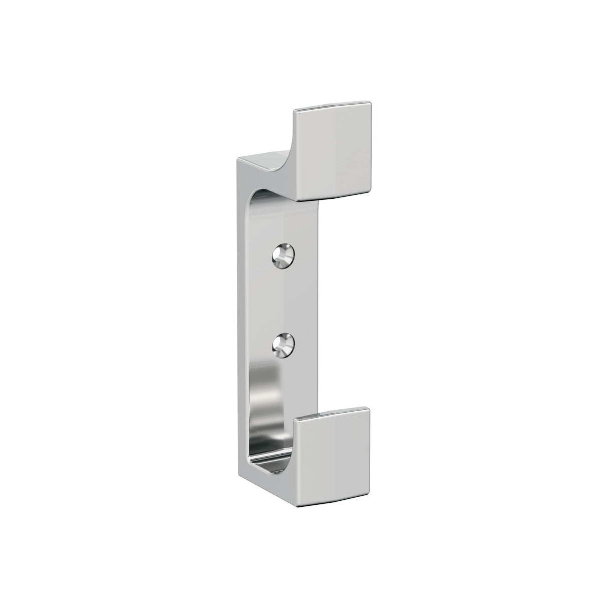 Amerock H3700926 Bray Double Prong Decorative Wall Hook Polished Chrome Hook for Coats, Hats, Backpacks, Bags Hooks for Bathroom, Bedroom, Closet, Entryway, Laundry Room, Office