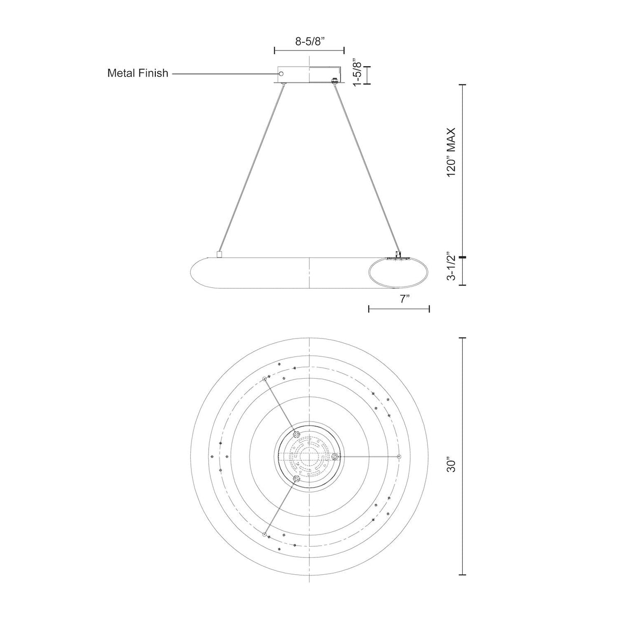 Kuzco PD80730 CUMULUS 30" PD White 120V TRIAC/ELV LED 3000K 90CRI 78W