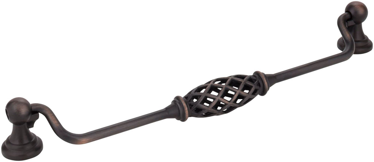 Jeffrey Alexander 749-224DBAC 224 mm Center-to-Center Brushed Oil Rubbed Bronze Birdcage Tuscany Drop & Ring Pull