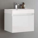 Fresca FCB8006BW-I Fresca Nano 24" Black Modern Bathroom Cabinet w/ Integrated Sink