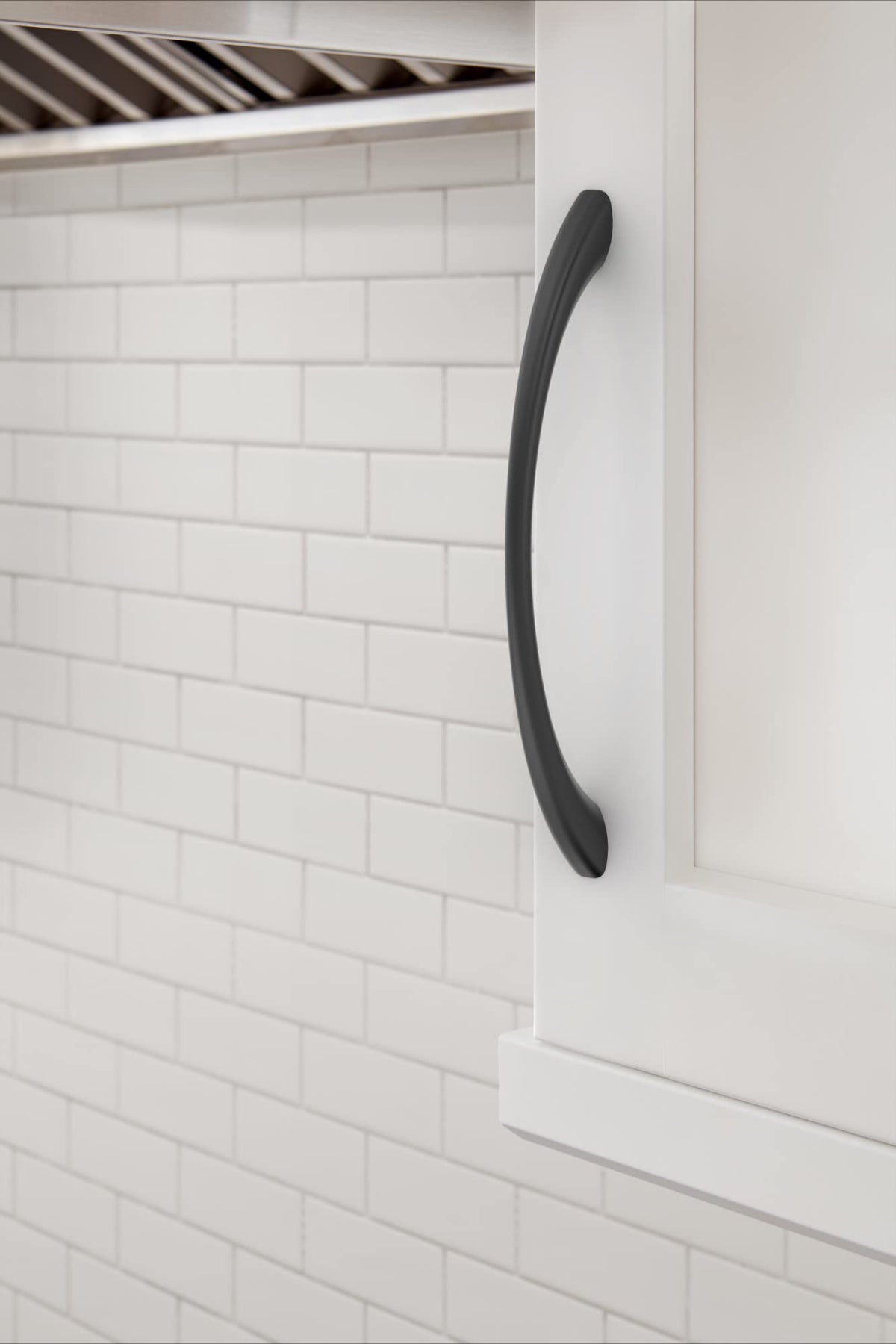 Amerock BP37232FB Matte Black Cabinet Pull 6-5/16 inch (160mm) Center-to-Center Cabinet Hardware Vaile Furniture Hardware Drawer Pull
