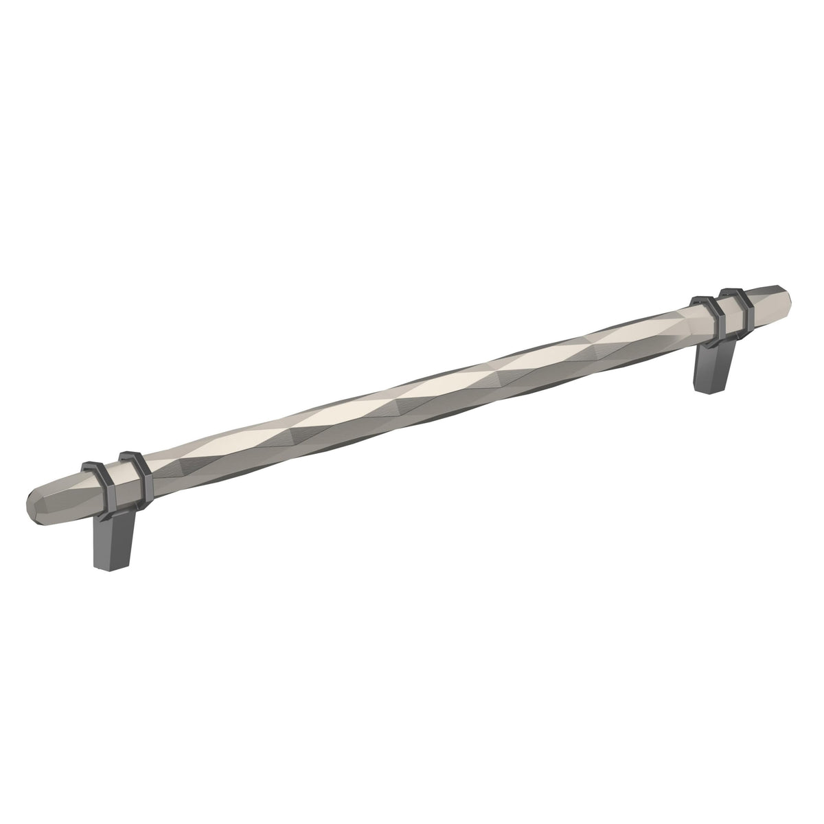 Amerock Cabinet Pull Satin Nickel/Black Chrome 10-1/16 inch (256 mm) Center-to-Center London 1 Pack Drawer Pull Drawer Handle Cabinet Hardware