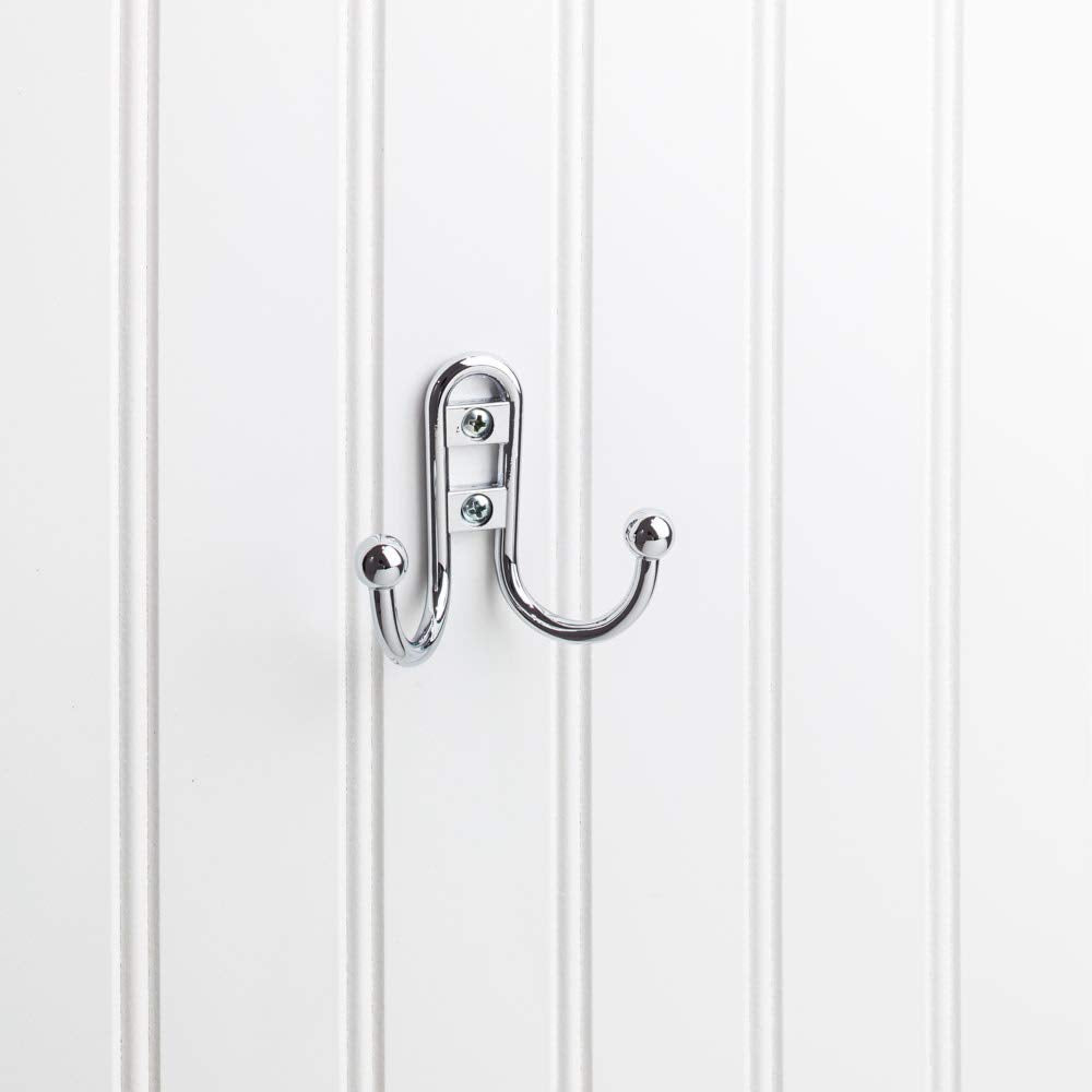 Elements YD25-256PC 2-9/16" Polished Chrome Classic Double Prong Ball End Wall Mounted Hook