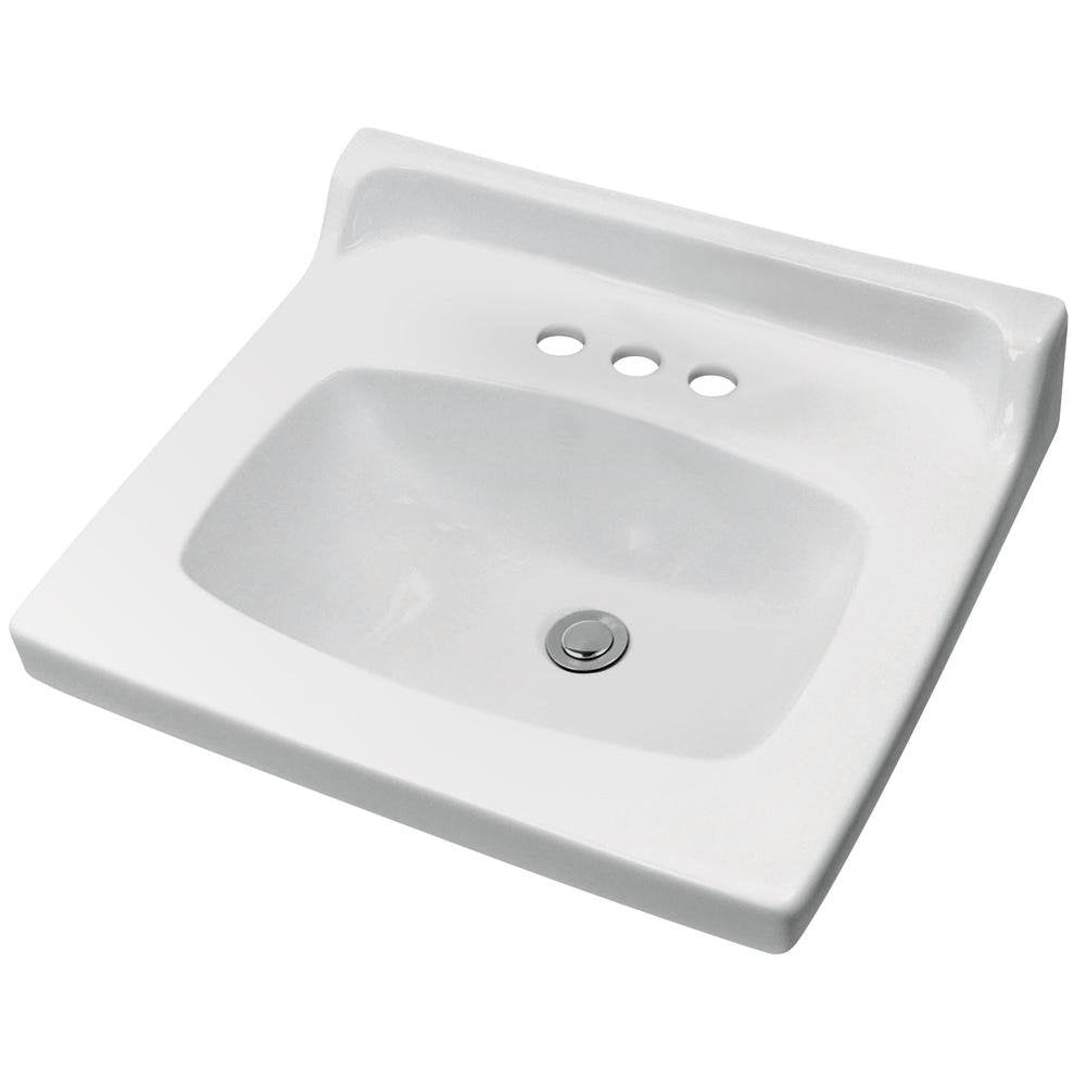 Gerber G0012224 White Marquis 4" Centers Single Door Vanity Top Bathroom Sink