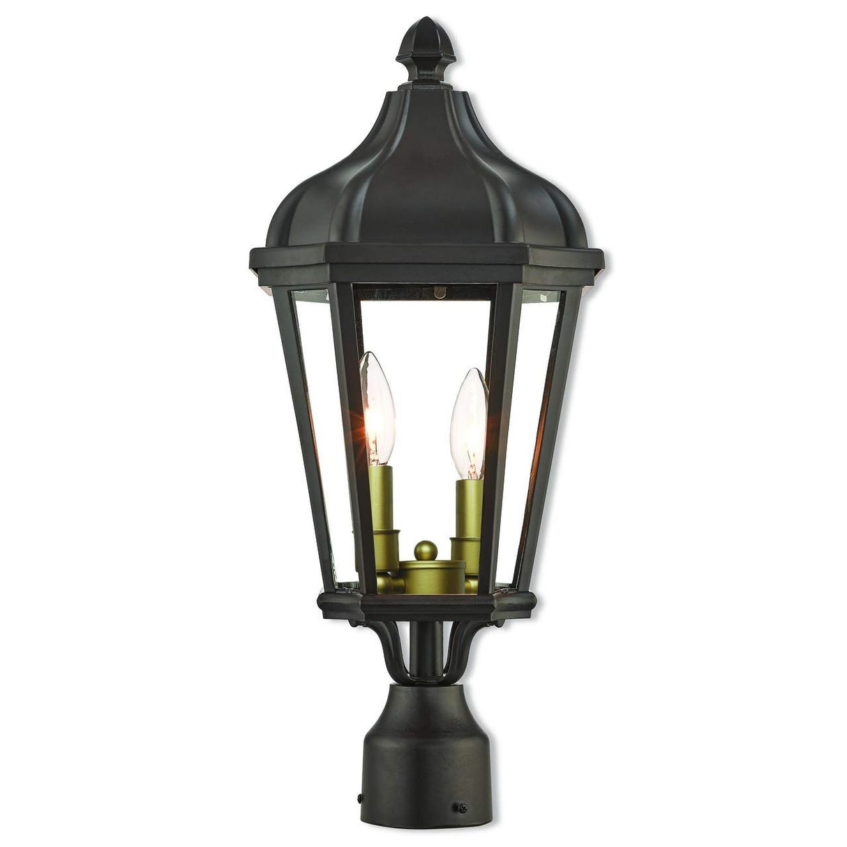 Livex Lighting 2 Light BZ Outdoor Post Top Lantern, Bronze