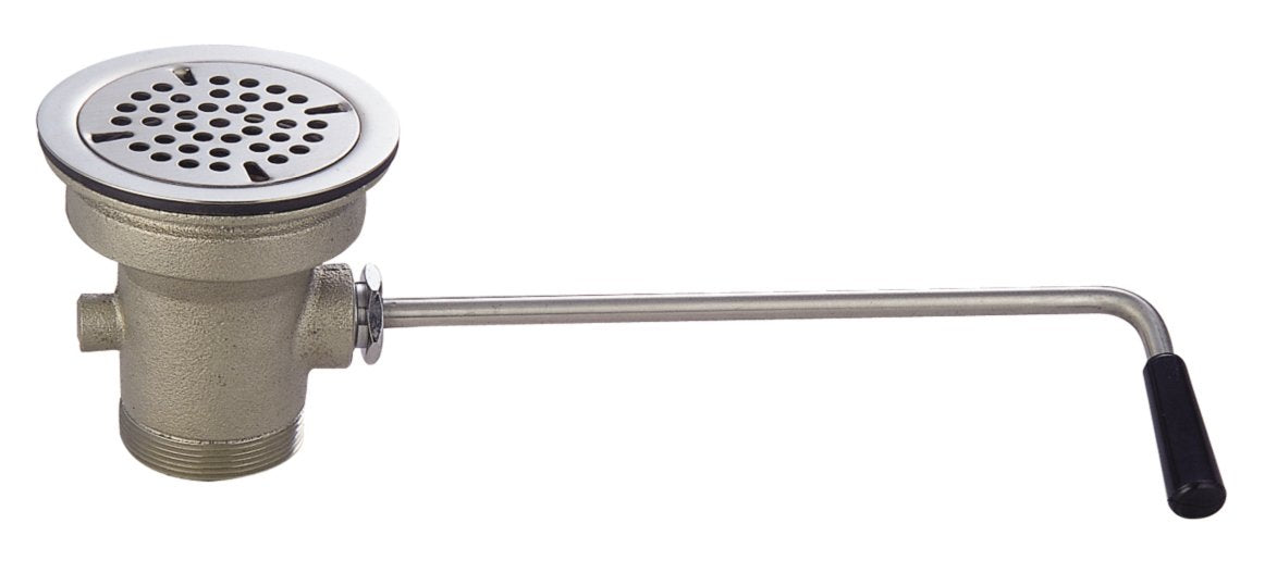 John Boos PB-LWR-1 Lever Drain, 3-1/2" Drain Opening, 2" Outlet, Twist