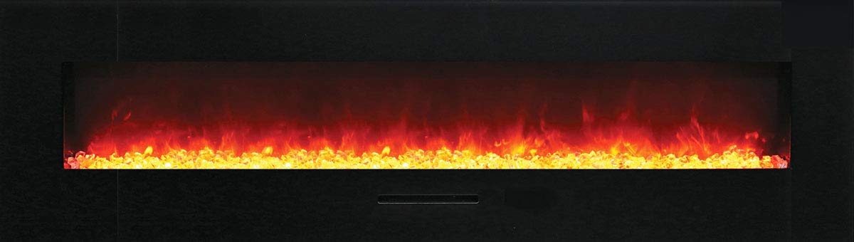 Amantii WM-FM-72-8123-BG Wall Mount/ Flush Mount Smart Electric  72" Indoor / Outdoor WiFi Enabled Fireplace , Featuring a MultiFunction Remote Control , Multi Speed Flame Motor