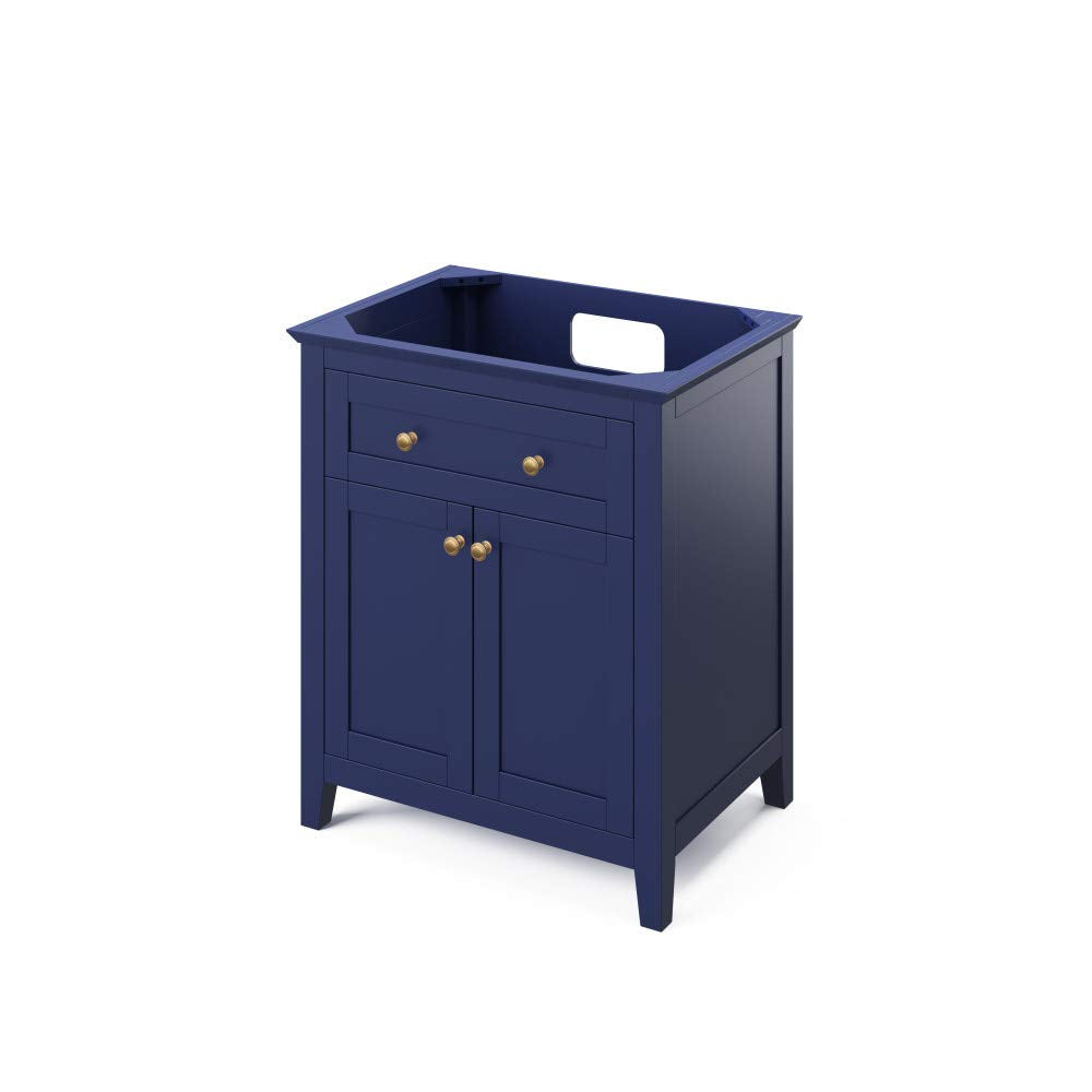 Jeffrey Alexander VKITCHA30BLBGR 30" Hale Blue Chatham Vanity, Black Granite Vanity Top, undermount rectangle bowl