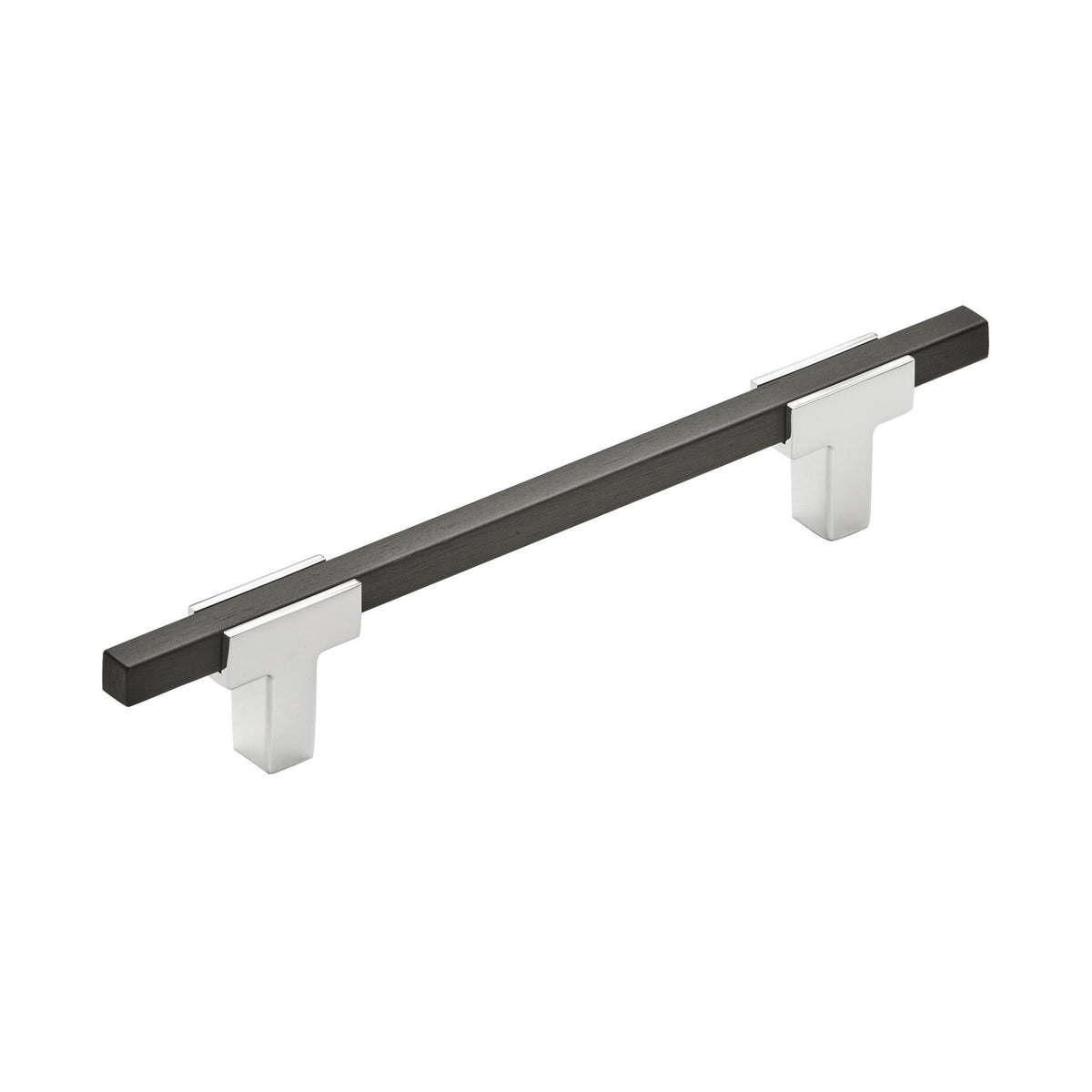 Amerock Cabinet Pull Polished Chrome/Brushed Matte Black 5-1/16 inch (128 mm) Center to Center Urbanite 1 Pack Drawer Pull Drawer Handle Cabinet Hardware