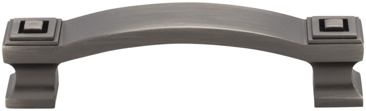 Jeffrey Alexander 585-96DACM 96 mm Center-to-Center Gun Metal Square Delmar Cabinet Pull