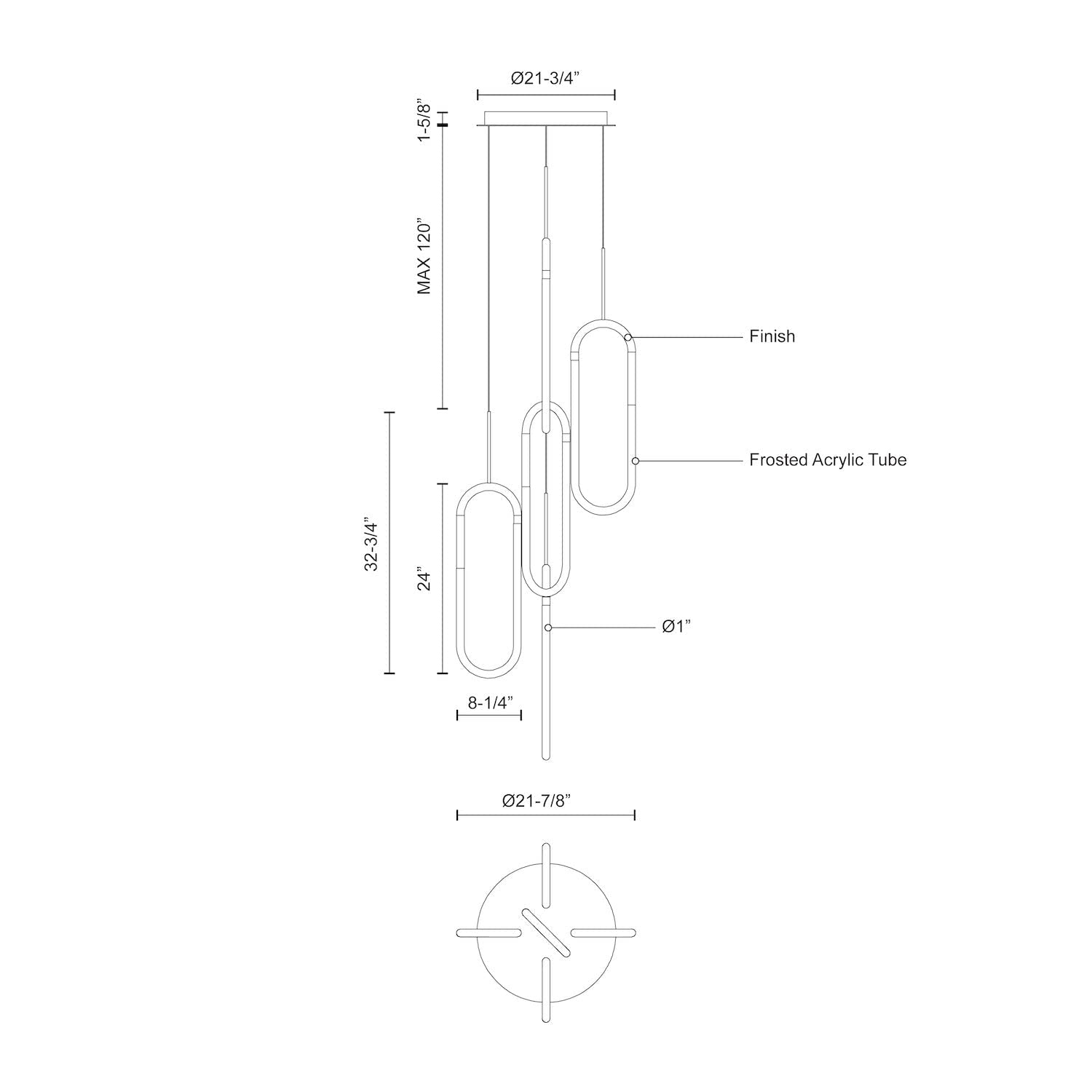 Kuzco MP95105-CH HURON 5 Head MP Chrome 120V TRIAC/ELV LED 3000K 90CRI 50W