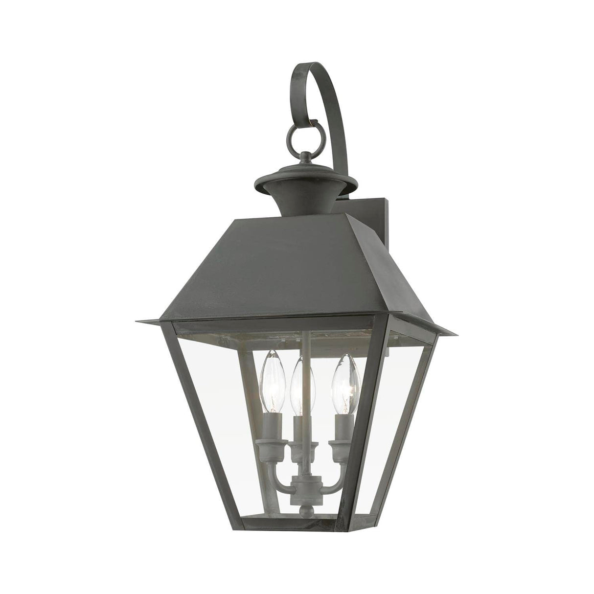 Livex Lighting 27218-61 Wentworth 3 Light 22 inch Charcoal Outdoor Wall Lantern, Large