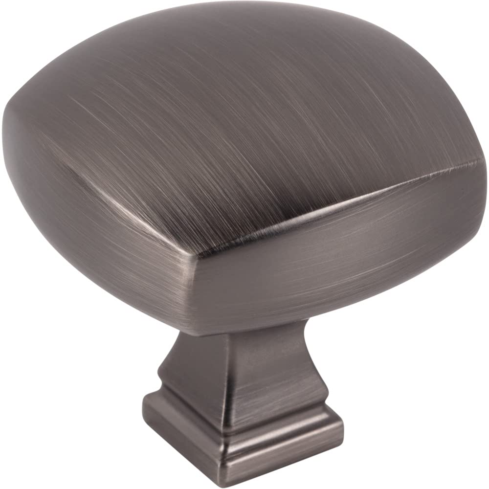 Jeffrey Alexander 278L-BNBDL 1-3/8" Overall Length Brushed Pewter Square Audrey Cabinet Knob