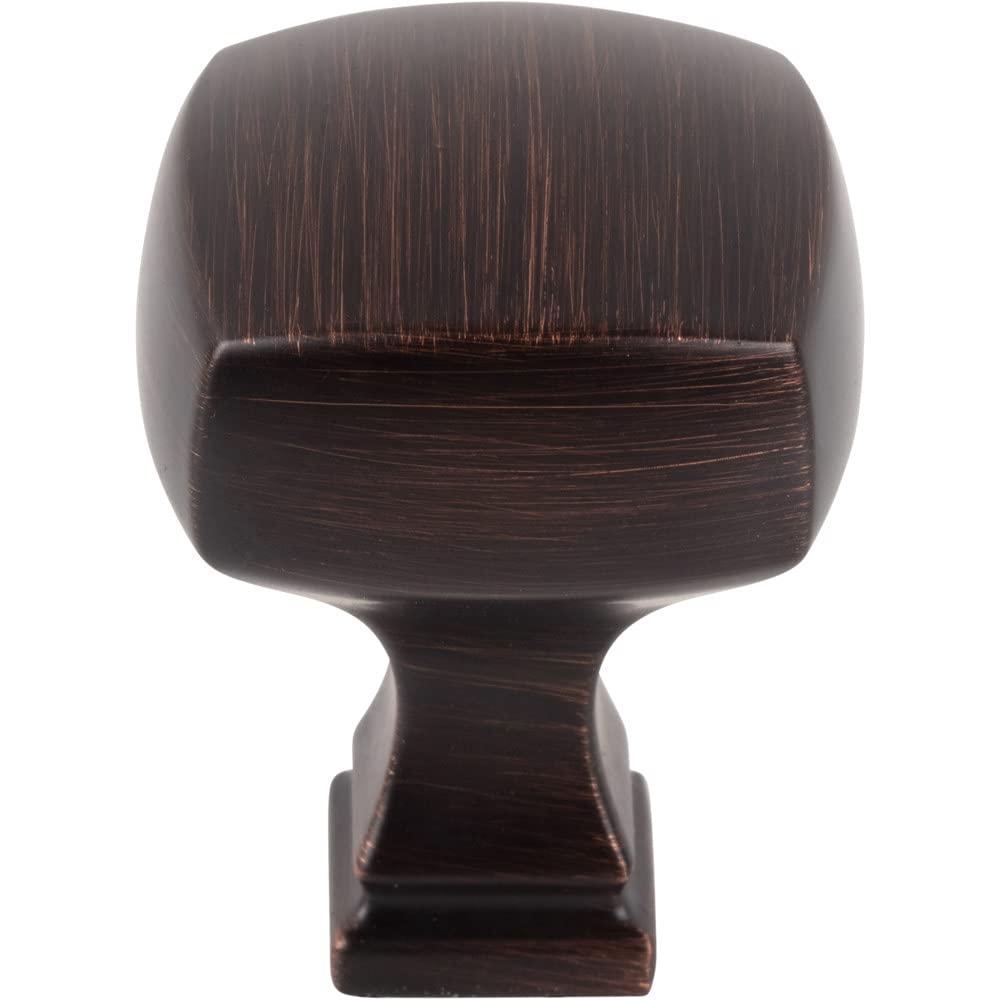 Jeffrey Alexander 278DBAC 1-1/8" Overall Length Brushed Oil Rubbed Bronze Square Audrey Cabinet Knob