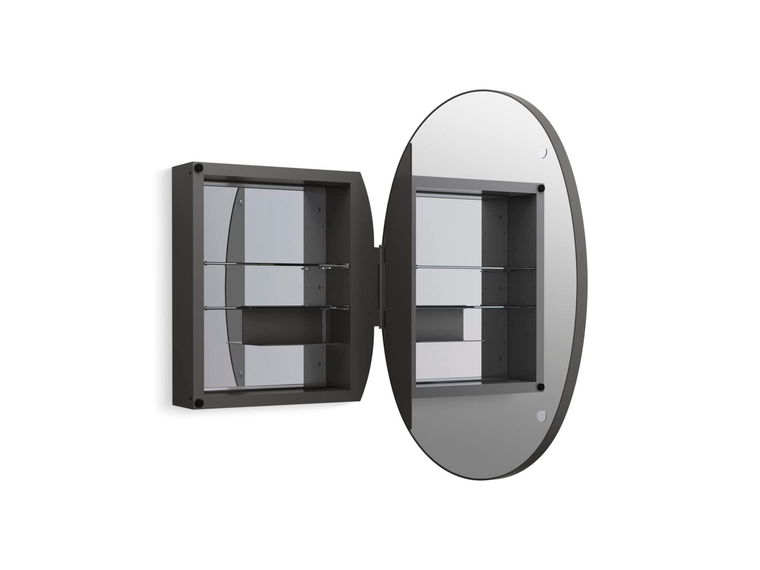 Kohler Verdera 24" x 34" Oval Framed Medicine Cabinet - Matte Black