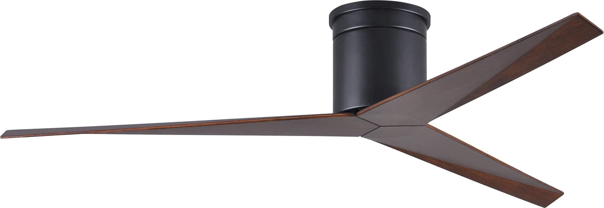 Matthews Fan EKH-BK-WN Eliza-H 3-blade ceiling mount paddle fan in Matte Black finish with walnut ABS blades.