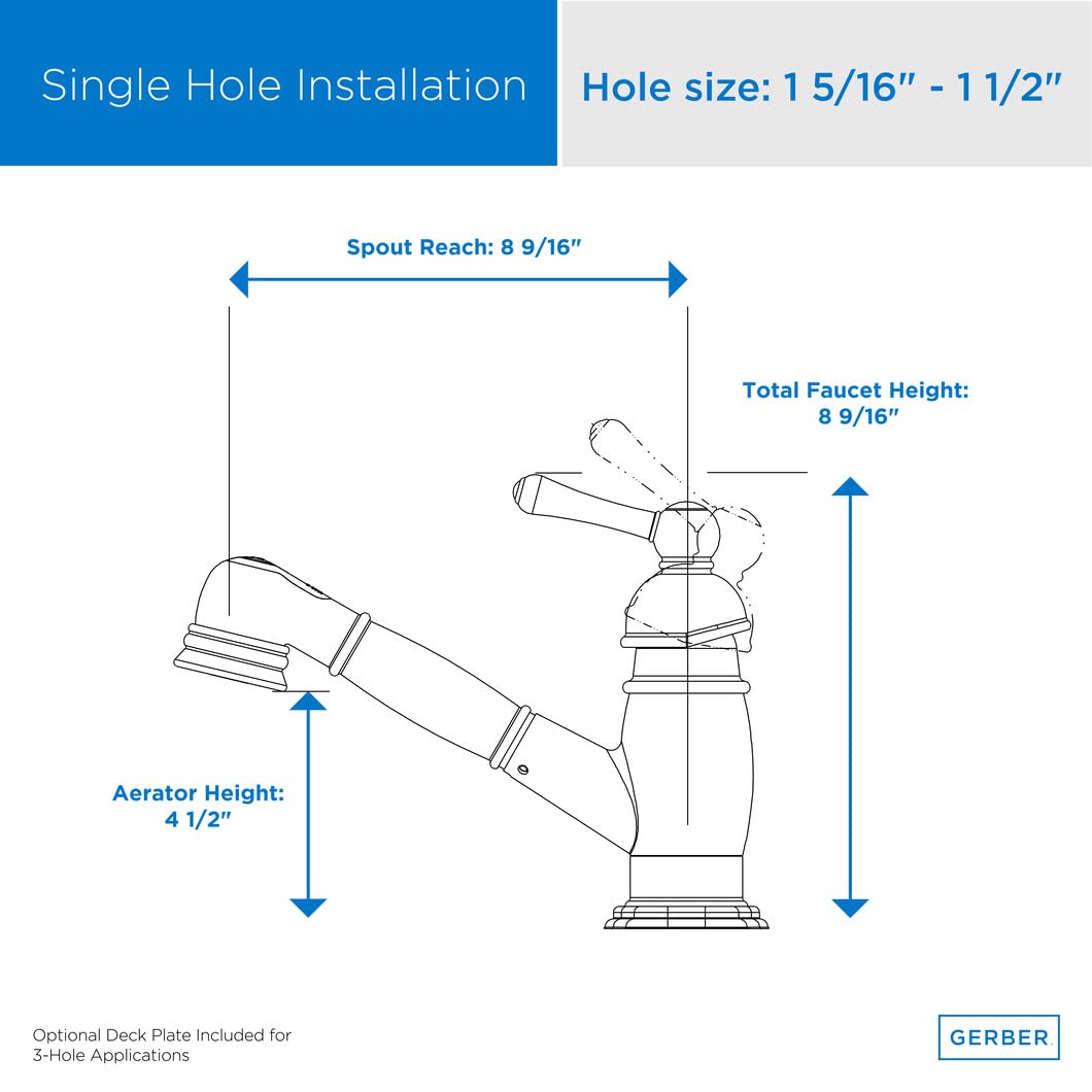 Gerber D457614BS Satin Black Opulence Single Handle Pull-out Kitchen Faucet