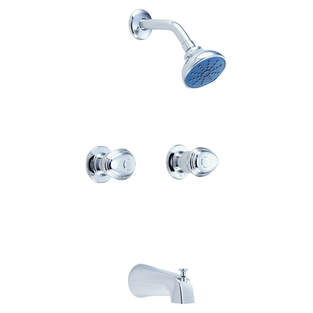 Gerber G0058400 Chrome Hardwater Two Handle Threaded Escutcheon Tub & SHOWER...
