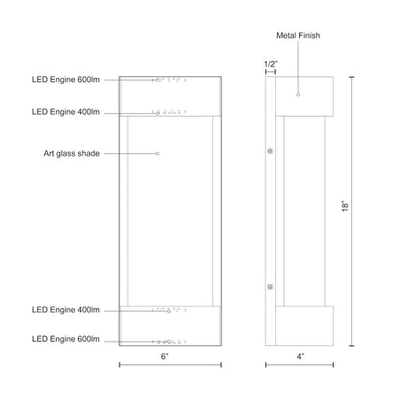 Kuzco EW7018-GH MOONDEW 18" EW Graphite 120V ELV LED 3000K 90CRI 25W