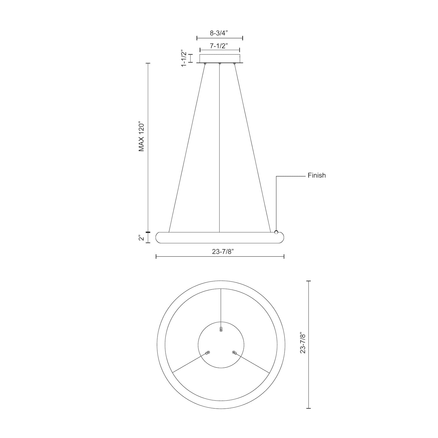 Kuzco PD80324-WH CUMULUS MINOR 24" PD White 120V TRIAC/ELV LED 3000K 90CRI 42W
